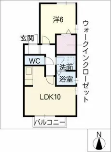 ジュネス・マキ A【2階】の間取り