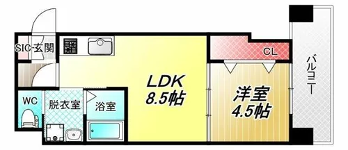 フウキレジデンス【5階】の間取り