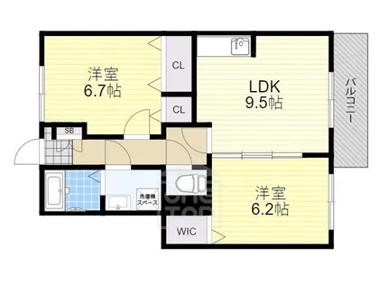 2LDKの間取り画像