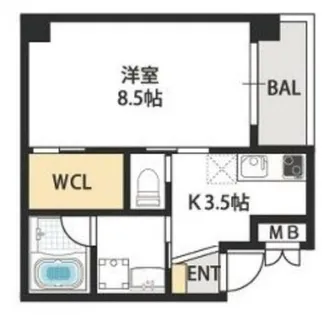 レクラン今里【4階】の間取り