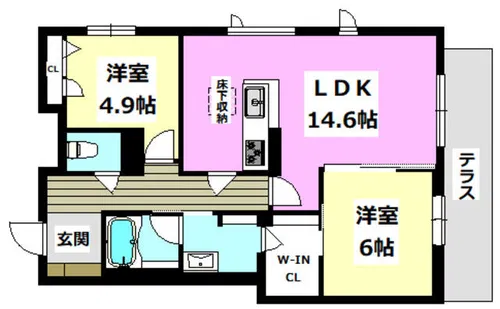 グランファミール箕面小野原【1階】の間取り