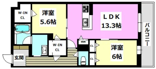 グランファミール箕面小野原【3階】の間取り