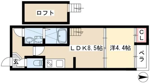 ハーモニーテラス押切【201号室】の間取り