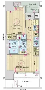 エステムプラザ難波EASTⅡブレスト【13階】の間取り