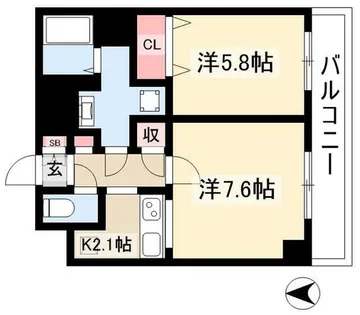 エスポアール千種【302号室】の間取り
