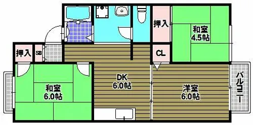 緑ヶ丘ハイツ【2階】の間取り
