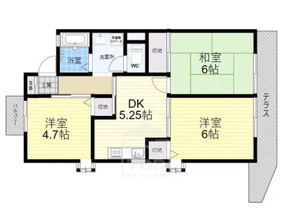 モンテサイドハイツB【1階】の間取り