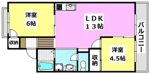 若園ハイツ【202号室】の間取り