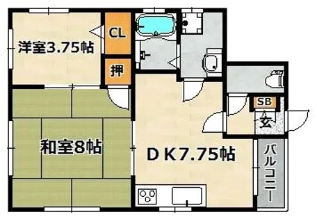 木村ハイツ【1階】の間取り