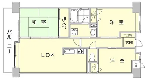コアマンション井尻【203号室】の間取り