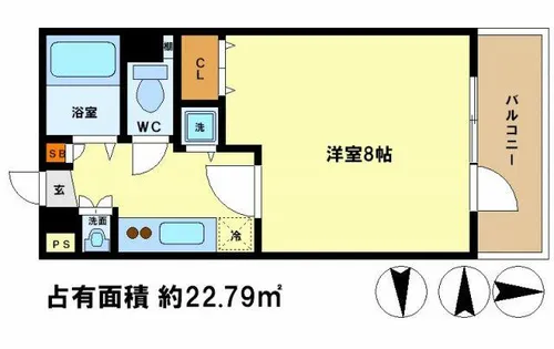 グリーンヒル四条大宮【3階】の間取り