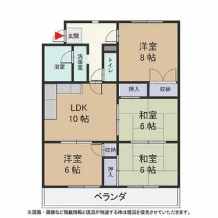 ユニーブル西里【1階】の間取り