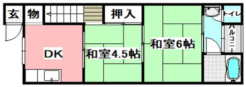 西畑ハイツ【6号室】の間取り