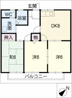アルシェA・B【2階】の間取り