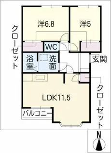サンリーフ【2階】の間取り