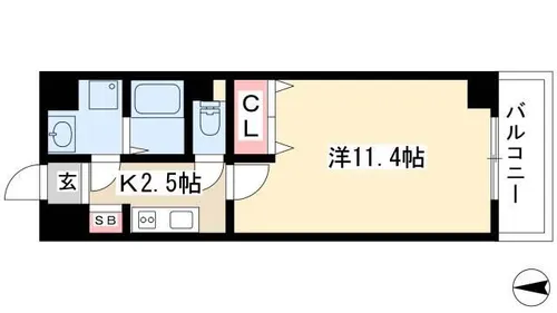クピットガーデン千代田【0602号室】の間取り
