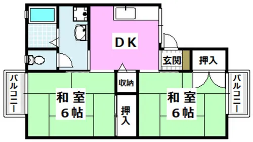 メゾンしゃらの木【2階】の間取り
