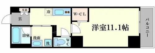 ジェイラピスナンバ【10階】の間取り