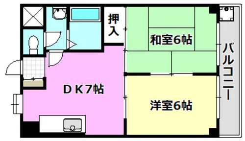 摂津第7マンション【4階】の間取り