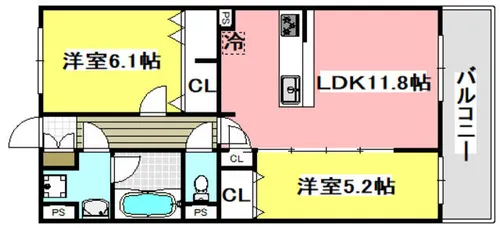 GRANCOURT千里丘【2階】の間取り