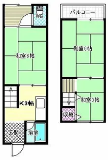 大阪府藤井寺市東藤井寺町【一戸建】の間取り