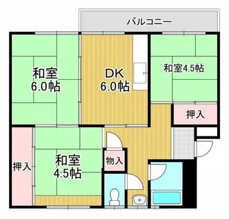 公団狭山住宅14号棟【4階】の間取り