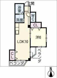 レジデンス港栄【4階】の間取り