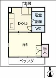 エムワン三ケ峯【2A号室】の間取り