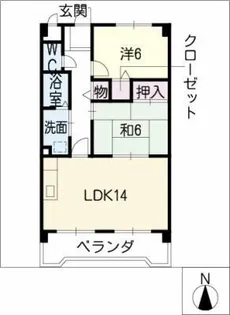 桜ハイツ平川【4階】の間取り