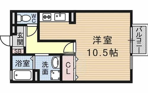 パークサイドヒロツグA棟【1階】の間取り
