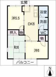 シティハイツ山田C【2階】の間取り
