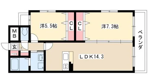SOAR II(ソアール2)【503号室】の間取り