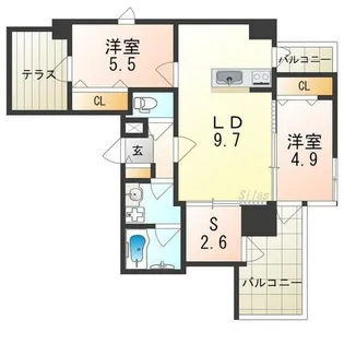 GROOVE堺東レジデンス【10階】の間取り