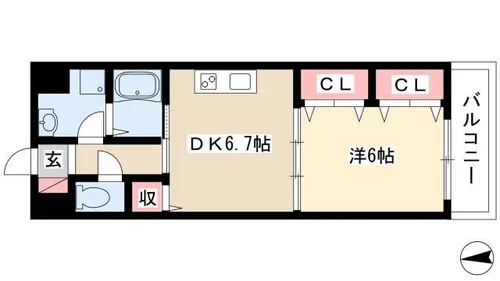 センチュリーパーク新川1番館【1102号室】の間取り
