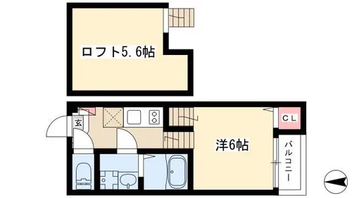 ハーモニーテラス荒中町Ⅱ【205号室】の間取り
