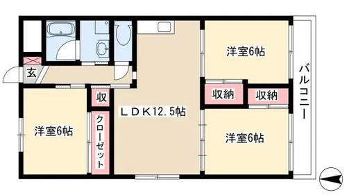 グランド三栄【501号室】の間取り