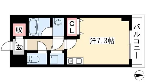 ベレーサ築地口ステーションタワー【9階】の間取り