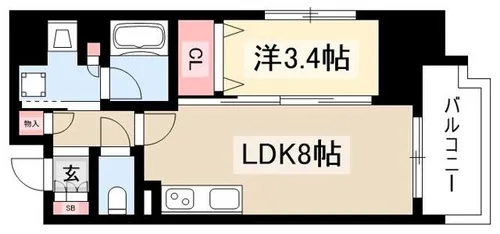 プレサンスロジェ大須白川公園【1203号室】の間取り
