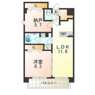 GROOVE堺東レジデンス【8階】の間取り