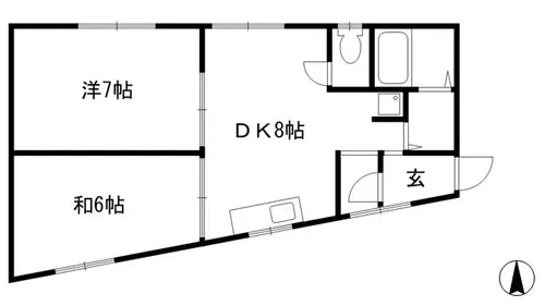 京都府京都市右京区花園扇野町【マンション】の間取り
