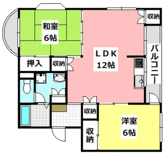 ハイツ国宗【203号室】の間取り