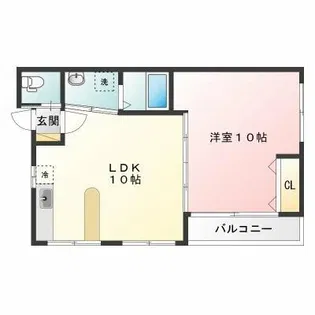 クリスタル勝山【301号室】の間取り