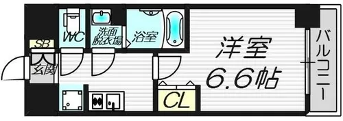 プレサンス上町台筆ヶ崎NORTH【5階】の間取り