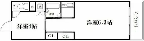 KDXレジデンス本町橋【3階】の間取り