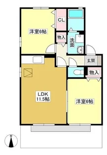 ウィル小深田B【102号室】の間取り