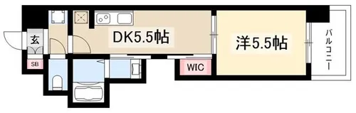 エステムコート名古屋平安通クチュール【1306号室】の間取り