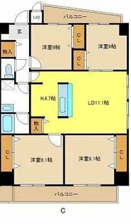 OSM植田壱番館【4階】の間取り