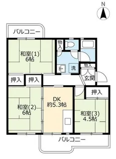 UR落合【3230502号室】の間取り
