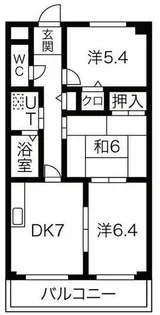 レイクアベニュー白鳥【1階】の間取り