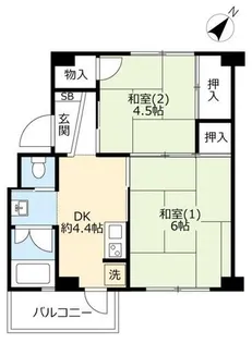 UR助松【0100402号室】の間取り